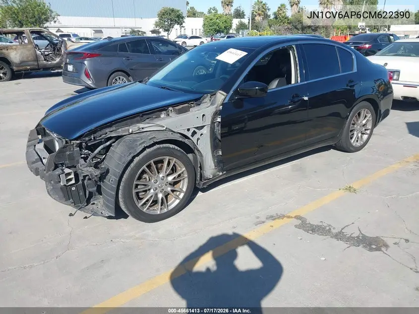 2012 Infiniti G37 Journey VIN: JN1CV6AP6CM622390 Lot: 45661413