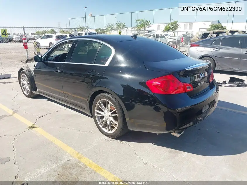 2012 Infiniti G37 Journey VIN: JN1CV6AP6CM622390 Lot: 45661413