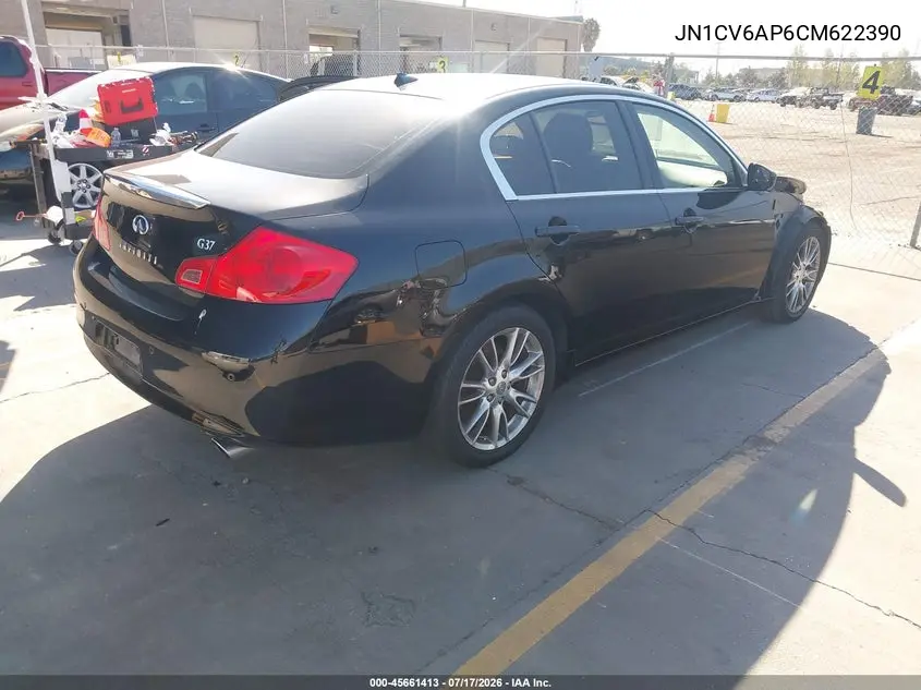 2012 Infiniti G37 Journey VIN: JN1CV6AP6CM622390 Lot: 45661413
