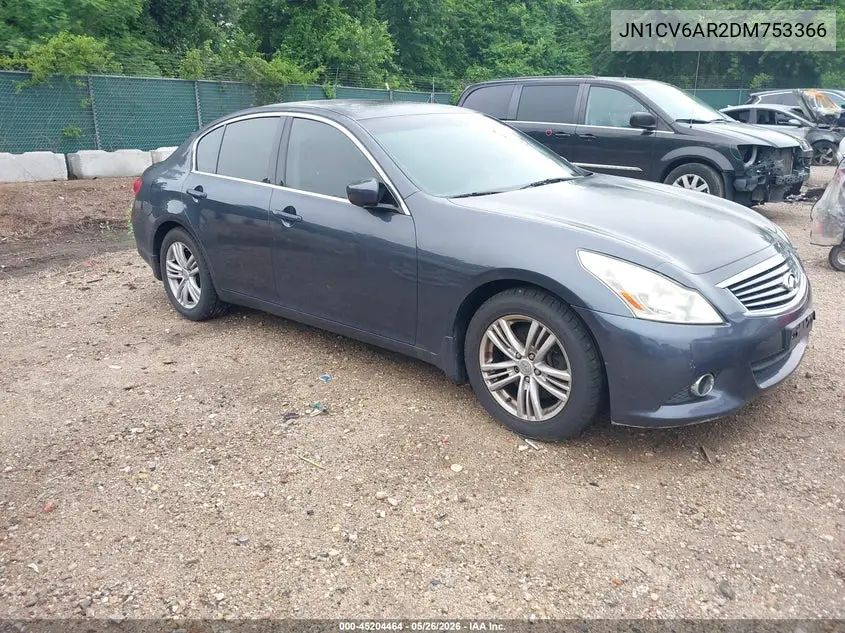 2013 Infiniti G37X VIN: JN1CV6AR2DM753366 Lot: 45204464