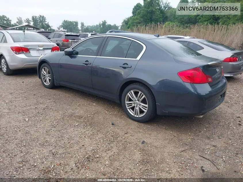 2013 Infiniti G37X VIN: JN1CV6AR2DM753366 Lot: 45204464