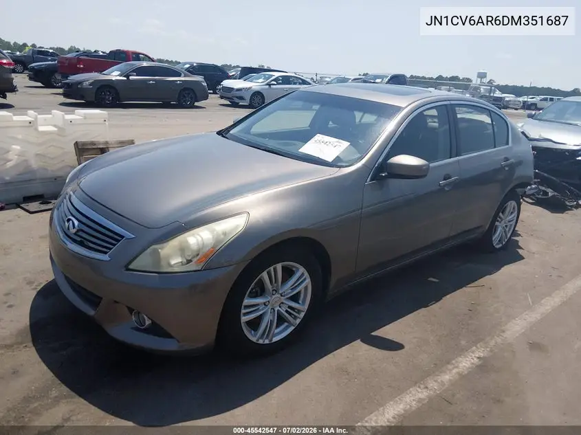 2013 Infiniti G37X VIN: JN1CV6AR6DM351687 Lot: 45542547