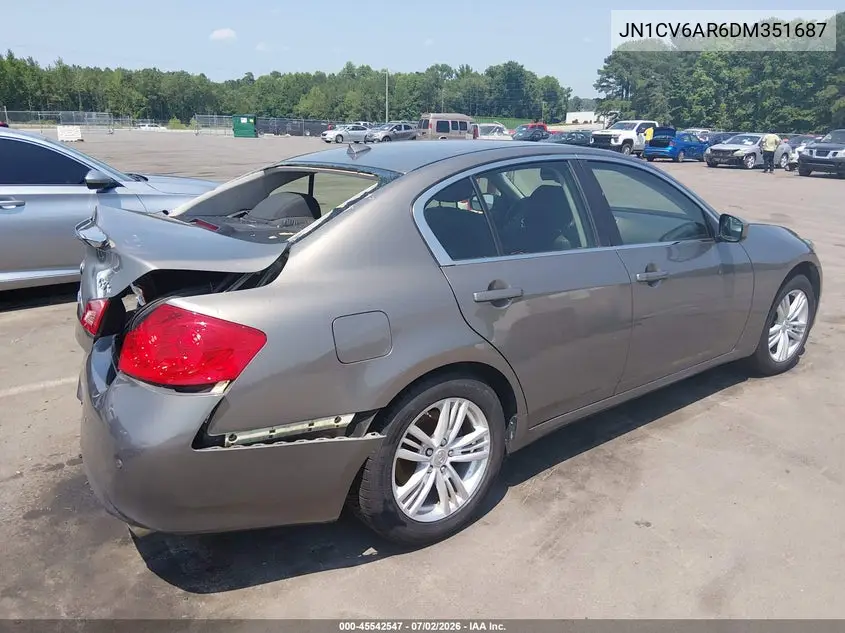 2013 Infiniti G37X VIN: JN1CV6AR6DM351687 Lot: 45542547