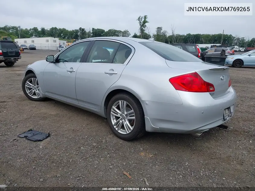 2013 Infiniti G37X VIN: JN1CV6ARXDM769265 Lot: 45568197