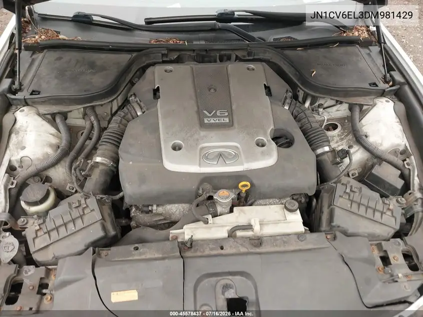 2013 Infiniti G37X VIN: JN1CV6EL3DM981429 Lot: 45578437