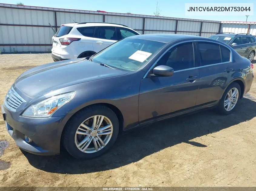 2013 Infiniti G37X VIN: JN1CV6AR2DM753044 Lot: 45589928