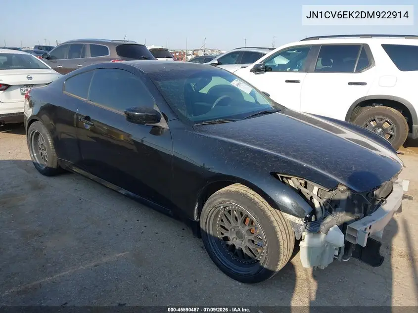2013 Infiniti G37 Journey VIN: JN1CV6EK2DM922914 Lot: 45590487
