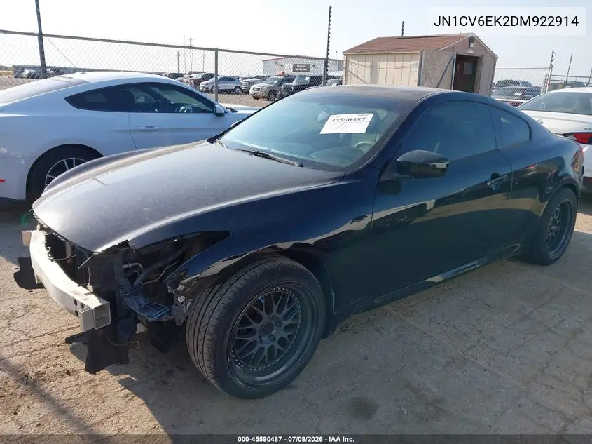 2013 Infiniti G37 Journey VIN: JN1CV6EK2DM922914 Lot: 45590487