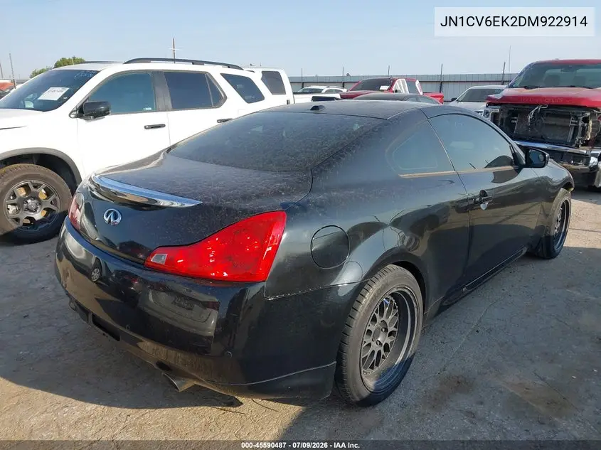 2013 Infiniti G37 Journey VIN: JN1CV6EK2DM922914 Lot: 45590487