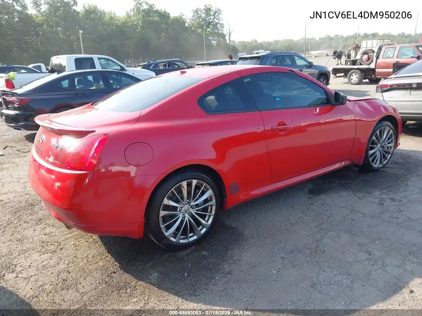 2013 Infiniti G37X VIN: JN1CV6EL4DM950206 Lot: 45593053