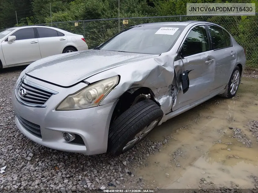 2013 Infiniti G37 Journey VIN: JN1CV6AP0DM716430 Lot: 45616193