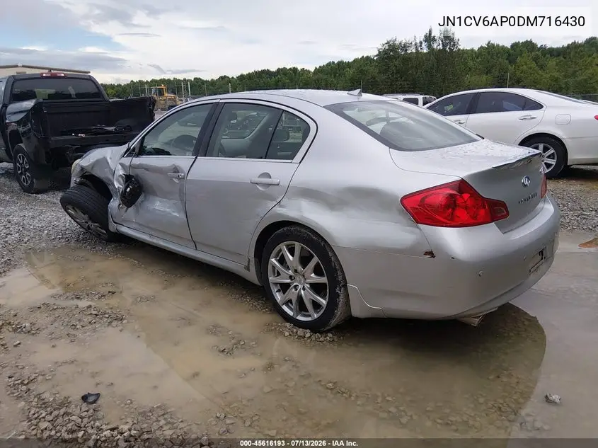 2013 Infiniti G37 Journey VIN: JN1CV6AP0DM716430 Lot: 45616193