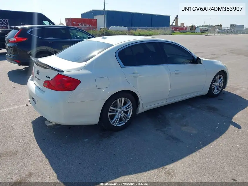 2013 Infiniti G37X VIN: JN1CV6AR4DM353907 Lot: 45642426