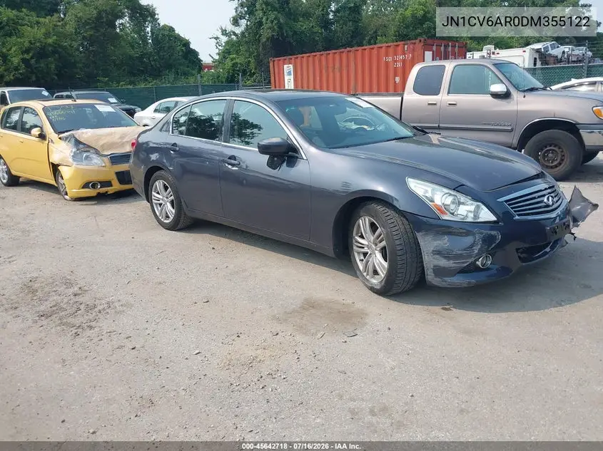 2013 Infiniti G37X VIN: JN1CV6AR0DM355122 Lot: 45642718