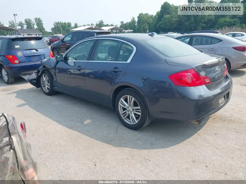 2013 Infiniti G37X VIN: JN1CV6AR0DM355122 Lot: 45642718