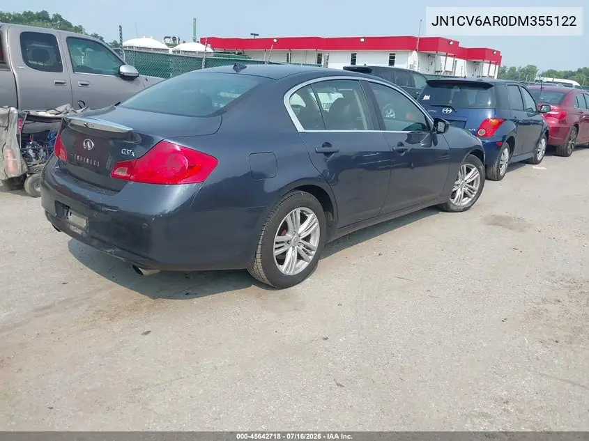 2013 Infiniti G37X VIN: JN1CV6AR0DM355122 Lot: 45642718
