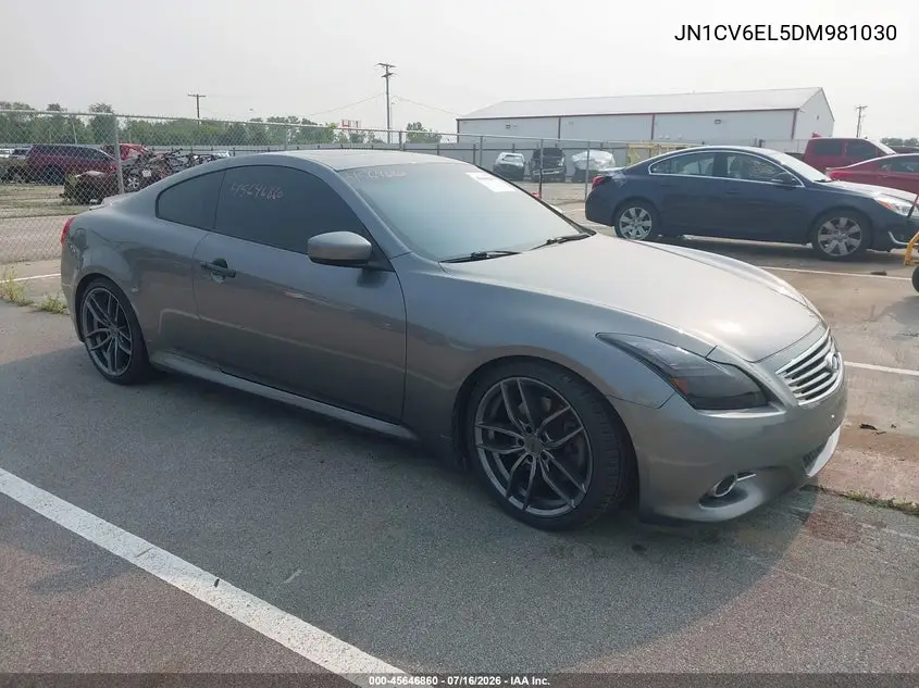 2013 Infiniti G37X VIN: JN1CV6EL5DM981030 Lot: 45646860