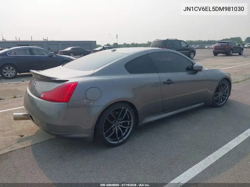 2013 Infiniti G37X VIN: JN1CV6EL5DM981030 Lot: 45646860