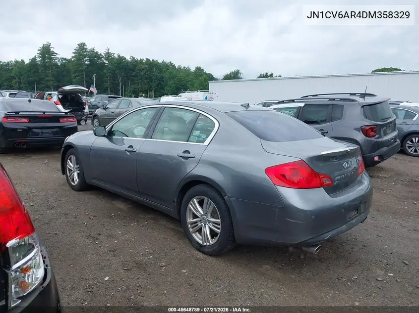 2013 Infiniti G37X VIN: JN1CV6AR4DM358329 Lot: 45648789