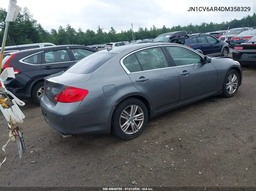 2013 Infiniti G37X VIN: JN1CV6AR4DM358329 Lot: 45648789