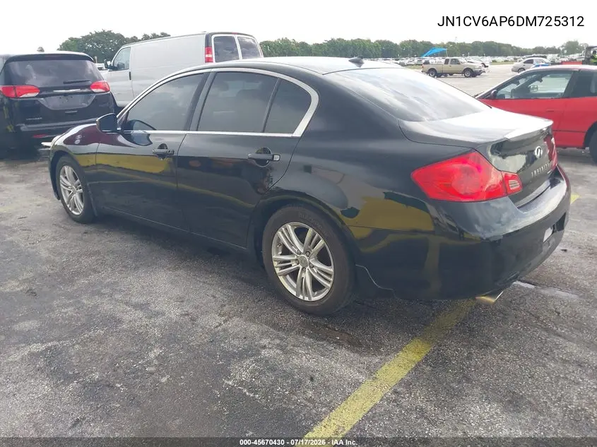2013 Infiniti G37 Journey VIN: JN1CV6AP6DM725312 Lot: 45670430