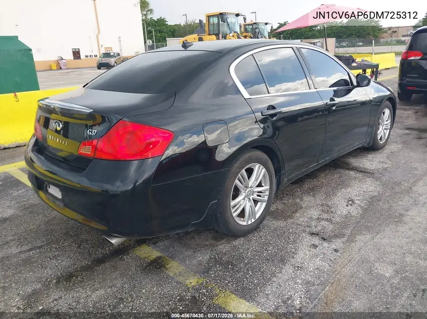 2013 Infiniti G37 Journey VIN: JN1CV6AP6DM725312 Lot: 45670430