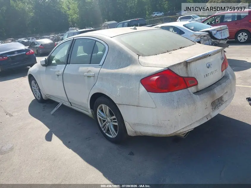 2013 Infiniti G37X VIN: JN1CV6AR5DM759937 Lot: 45670985