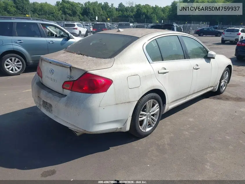 2013 Infiniti G37X VIN: JN1CV6AR5DM759937 Lot: 45670985