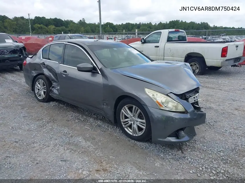 2013 Infiniti G37X VIN: JN1CV6AR8DM750424 Lot: 45677279