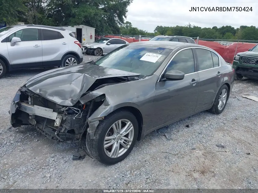 2013 Infiniti G37X VIN: JN1CV6AR8DM750424 Lot: 45677279