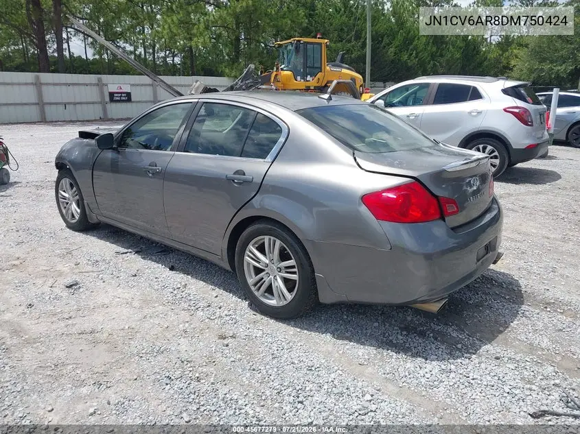 2013 Infiniti G37X VIN: JN1CV6AR8DM750424 Lot: 45677279