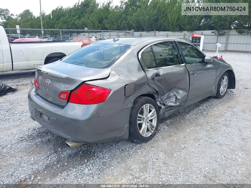 2013 Infiniti G37X VIN: JN1CV6AR8DM750424 Lot: 45677279