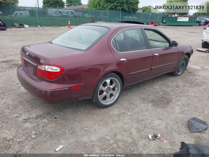 2000 Infiniti I30 Luxury/Touring VIN: JNKCA31AXYT121839 Lot: 45566237