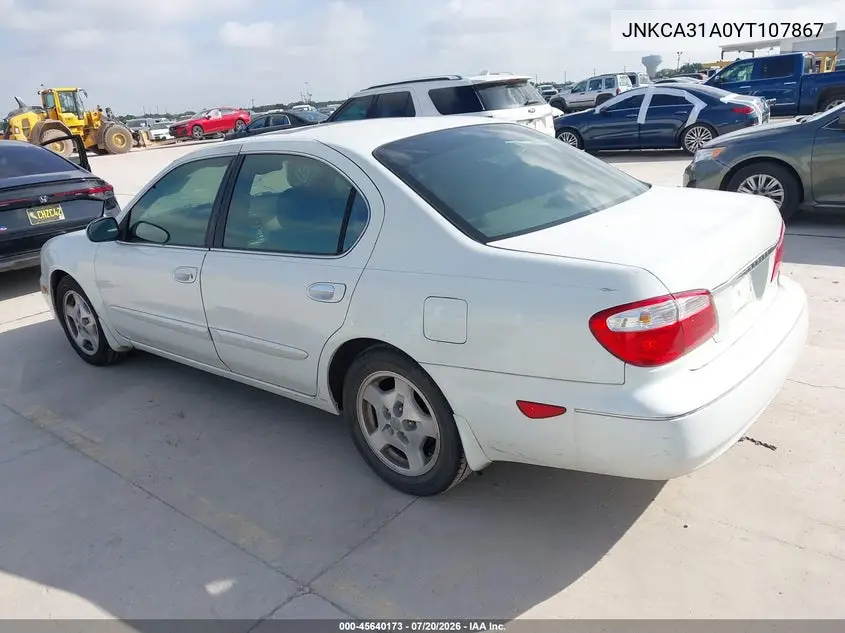 2000 Infiniti I30 Luxury/Touring VIN: JNKCA31A0YT107867 Lot: 45640173