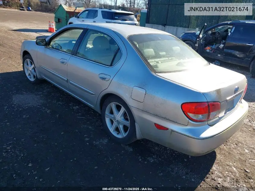 2002 Infiniti I35 Luxury VIN: JNKDA31A32T021674 Lot: 43729270