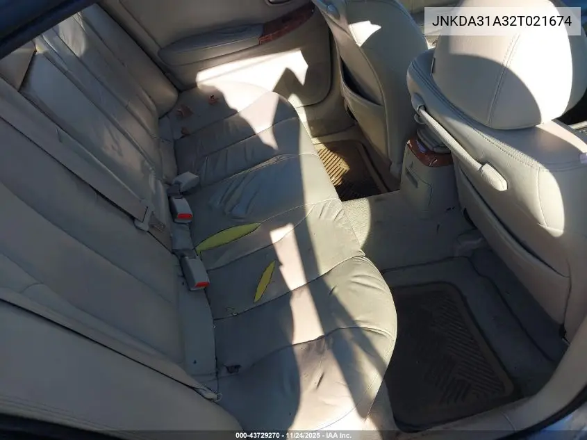 2002 Infiniti I35 Luxury VIN: JNKDA31A32T021674 Lot: 43729270