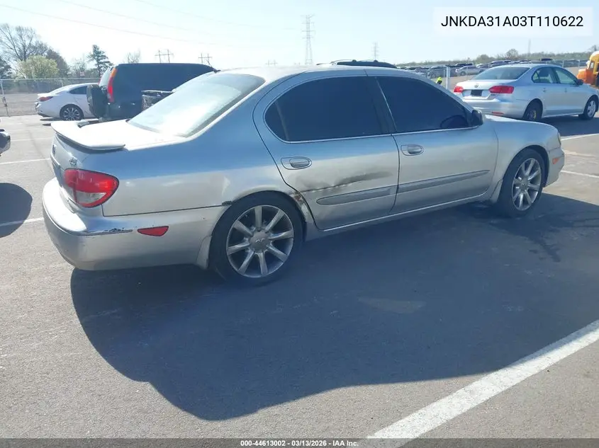2003 Infiniti I35 Luxury VIN: JNKDA31A03T110622 Lot: 44613002