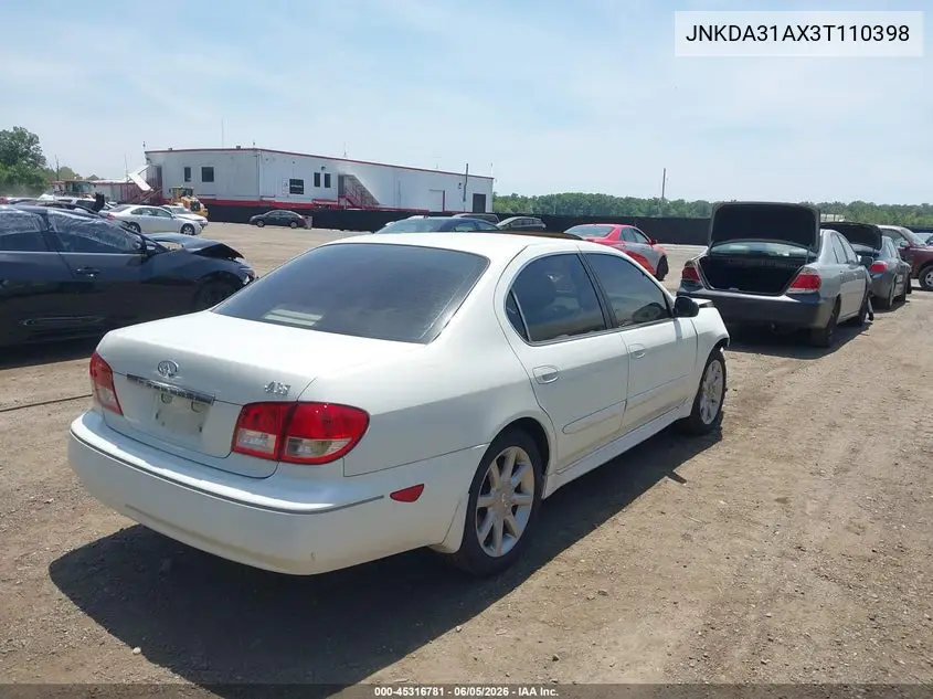 2003 Infiniti I35 Luxury VIN: JNKDA31AX3T110398 Lot: 45316781