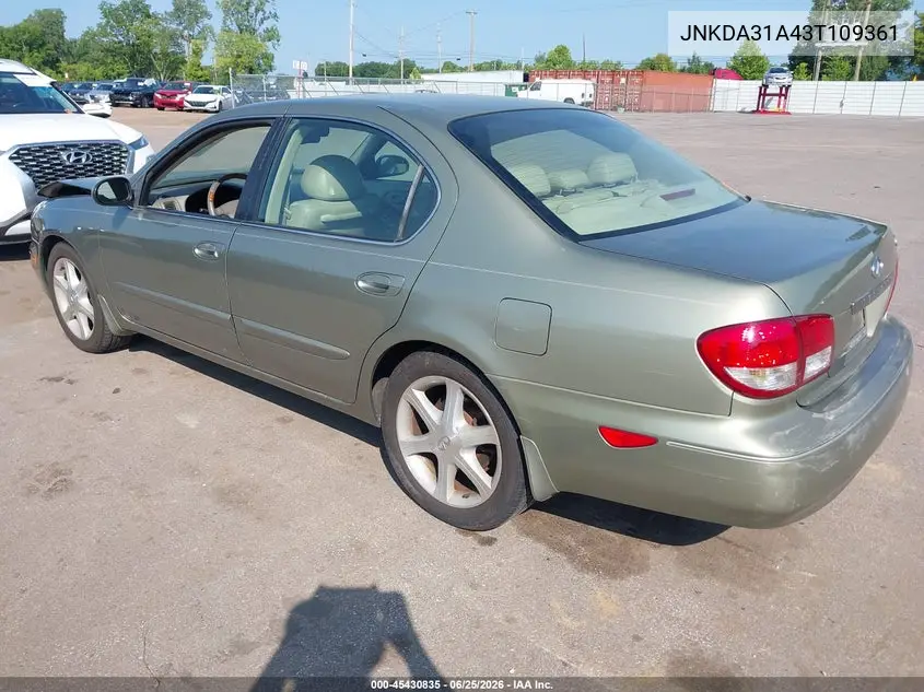 2003 Infiniti I35 Luxury VIN: JNKDA31A43T109361 Lot: 45430835
