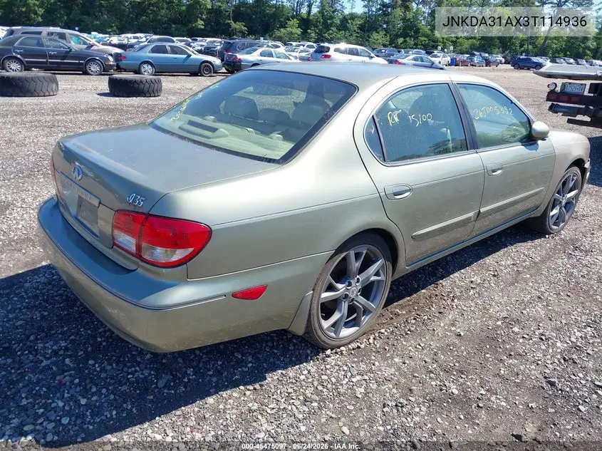 2003 Infiniti I35 Luxury VIN: JNKDA31AX3T114936 Lot: 45475097