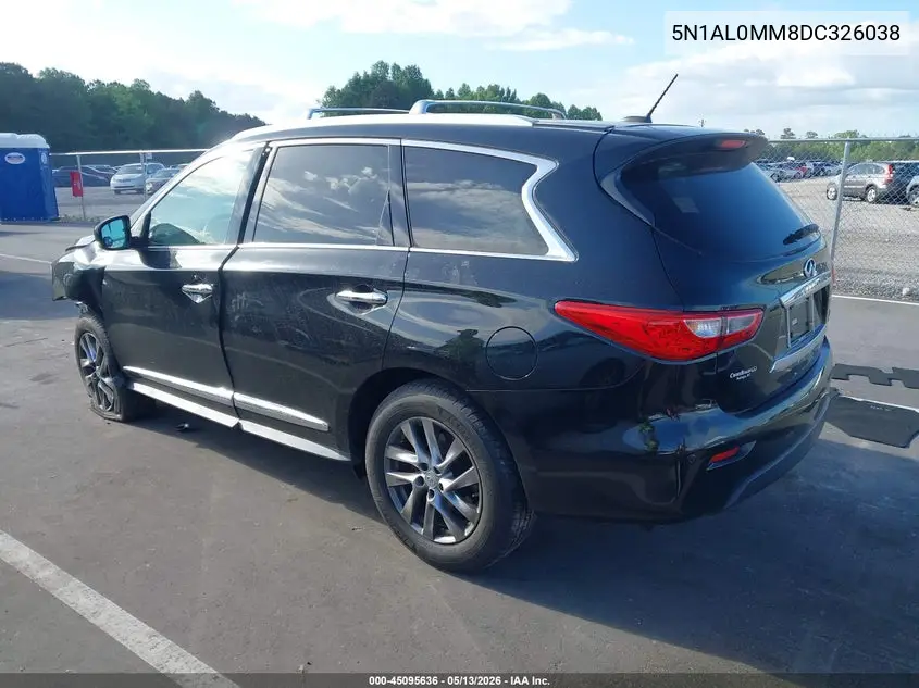 2013 Infiniti Jx35 VIN: 5N1AL0MM8DC326038 Lot: 45095636
