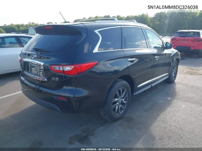 2013 Infiniti Jx35 VIN: 5N1AL0MM8DC326038 Lot: 45095636
