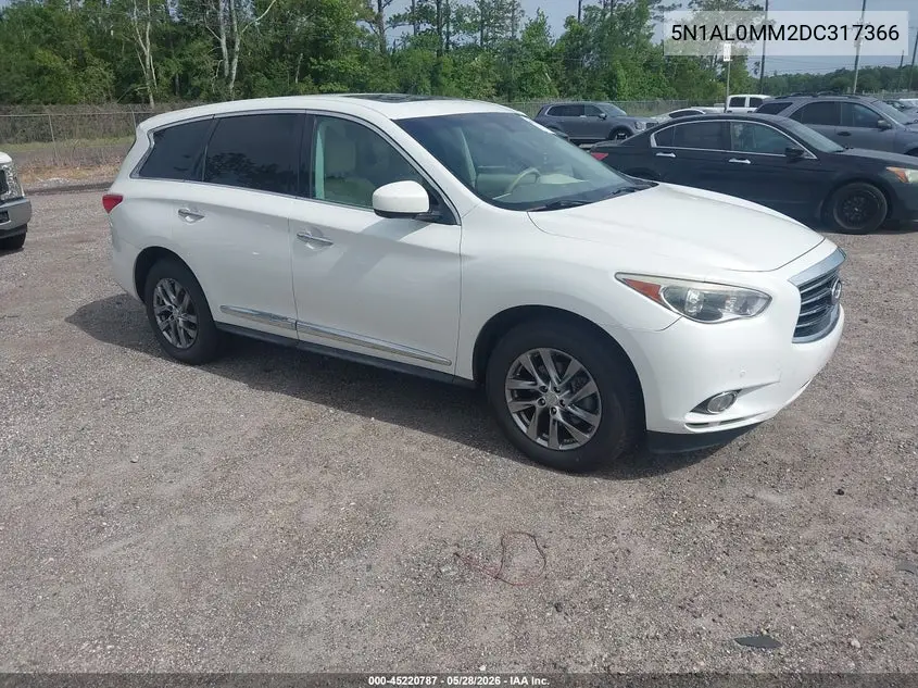 2013 Infiniti Jx35 VIN: 5N1AL0MM2DC317366 Lot: 45220787