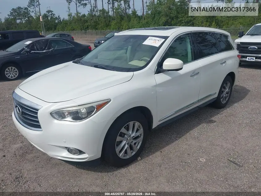 2013 Infiniti Jx35 VIN: 5N1AL0MM2DC317366 Lot: 45220787