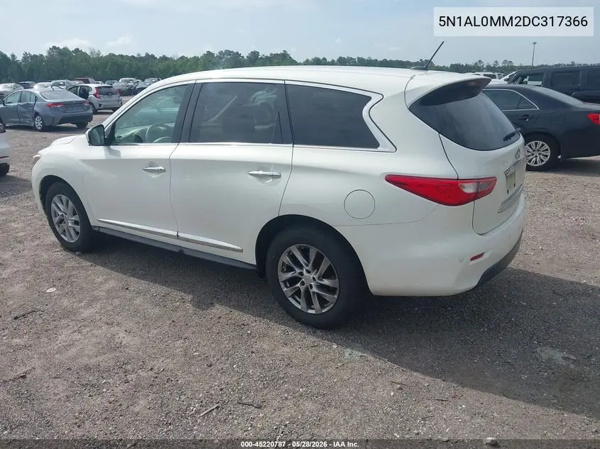 2013 Infiniti Jx35 VIN: 5N1AL0MM2DC317366 Lot: 45220787