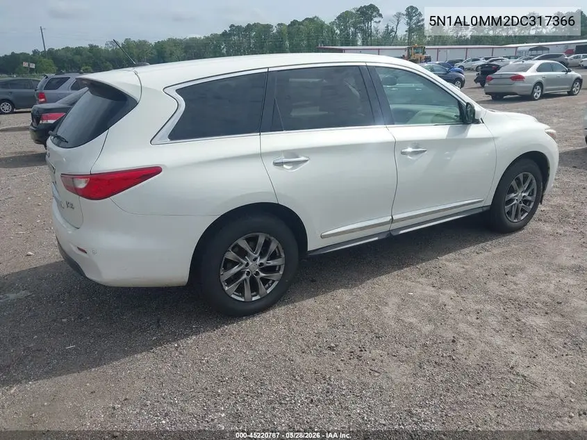 2013 Infiniti Jx35 VIN: 5N1AL0MM2DC317366 Lot: 45220787