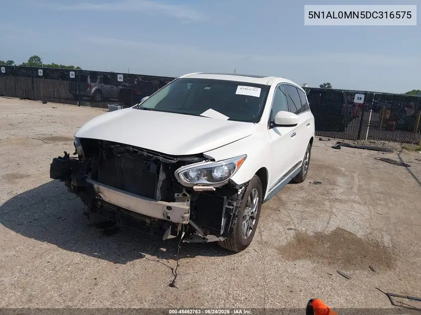 2013 Infiniti Jx35 VIN: 5N1AL0MN5DC316575 Lot: 45462763