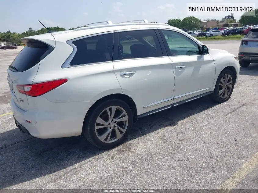 2013 Infiniti Jx35 VIN: 5N1AL0MM1DC319402 Lot: 45589775