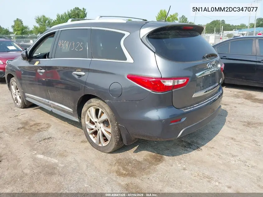 2013 Infiniti Jx35 VIN: 5N1AL0MM2DC347077 Lot: 45641325