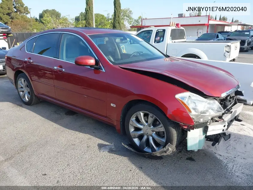 2006 Infiniti M45 VIN: JNKBY01E76M202040 Lot: 44965450